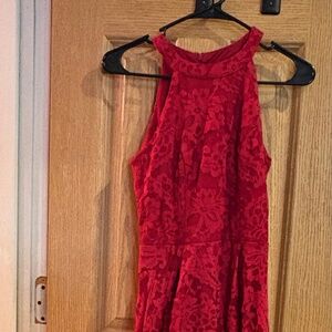 Red lace dress